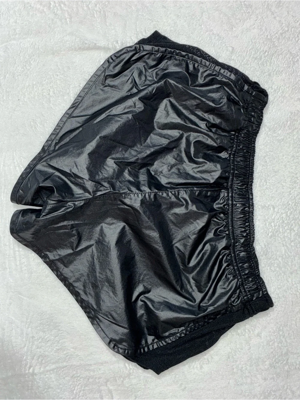 Nike Black Dri-FIT “Wet-Look” Athletic Shorts, size M